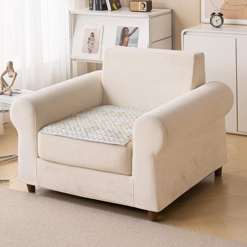 Printed Sofa Cover for Indian Sofa Set Quilted, Washable & Durable (Grey Garland)