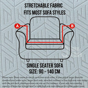 Universal Jacquard Grain Texture Fabric Sofa-Light Blue