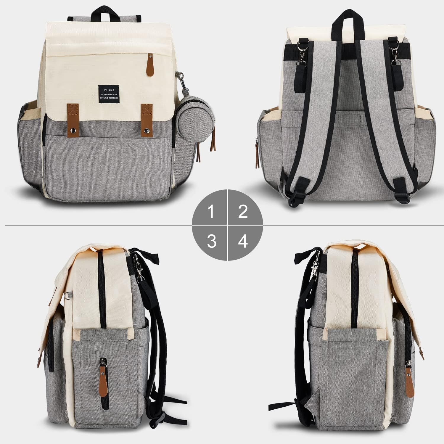 Baby Diaper Backpack with Pacifier Case