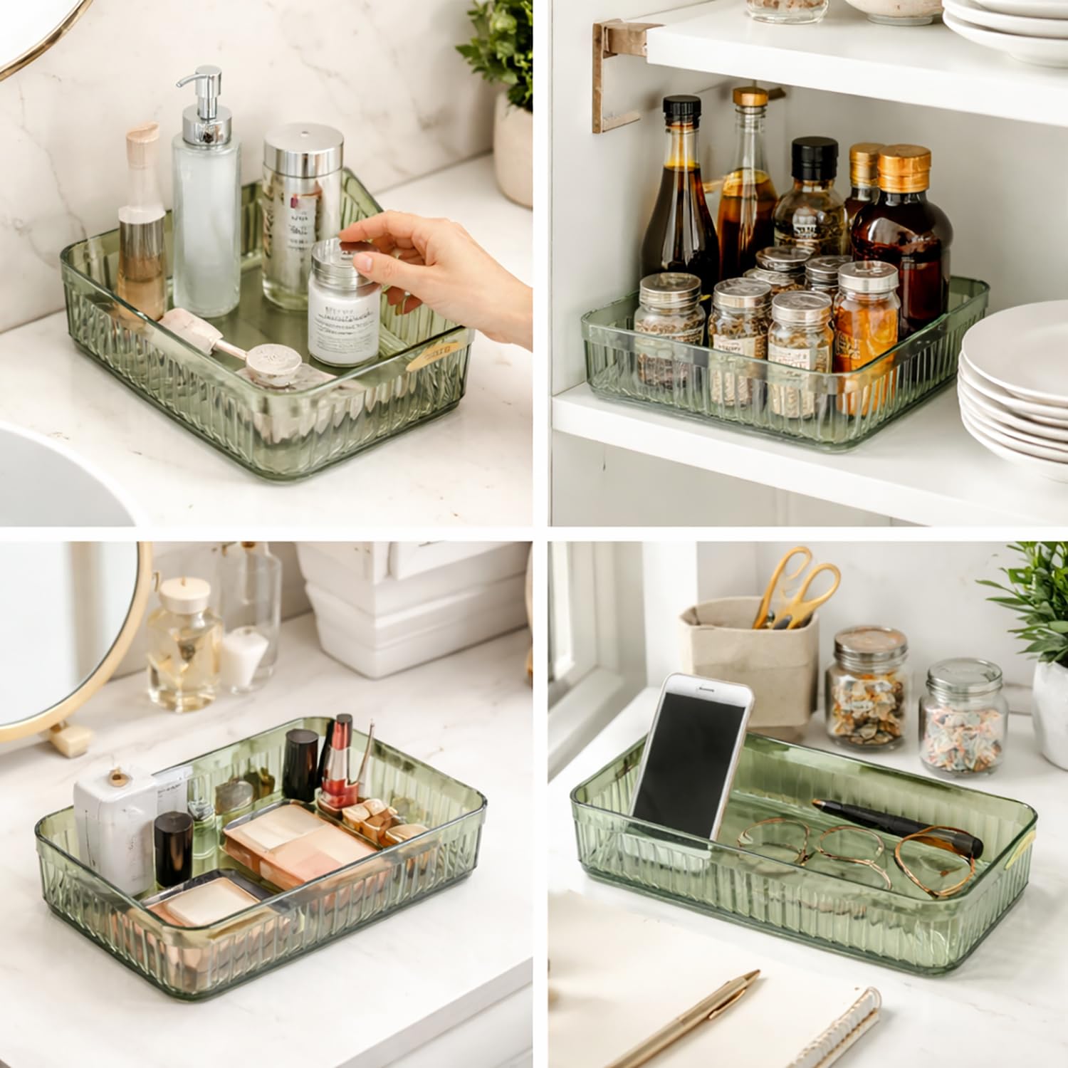Acrylic Transparent Open Lid Small Decorative (Set of 2)