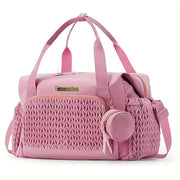 Large Capacity Diaper Bag Tote Handbag with Pacifier Case – Stylish Travel Nappy Bag for Mom & Dad