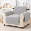 Ridge Plush Sofa Cover Floral Design - Grey