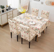 Dining Chair Cover With Table Covers Waterproof (1 Table Cover + 4 Chair Cover)