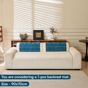 Rangoli Series Chenille Bohemia Couch Cover Quilted Non-Slip Washable Sofa Slipcover (Blue)