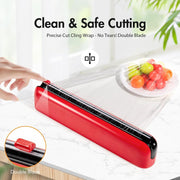Aluminum Foil & Plastic Wrap Dispenser with Cutter - Red