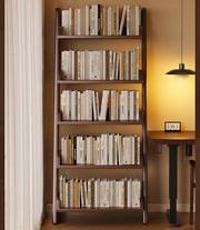 5-Tier Wooden Ladder Bookshelf - Brown 5-Tier