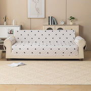 Gulnaar Series Anti-Slip Sofa Cover Mat with Pocket – Polyester Couch Protector(Mocha Mist)