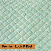 Printed Sofa Cover for Indian Sofa Set Quilted, Washable & Durable (Green Autumn)