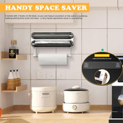 3-in-1 Magnetic Wrap Dispenser & Cutter Towel Organizer