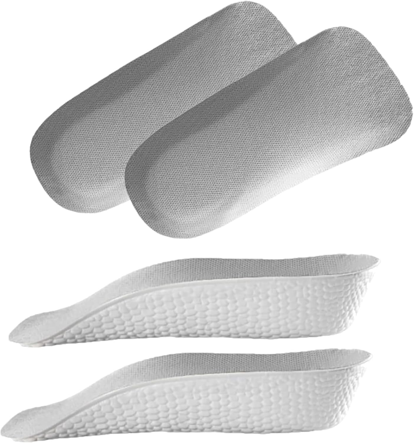 Height Increase Insoles – 1 Pair Orthopedic Heel Lift Inserts for Men & Women (Grey)