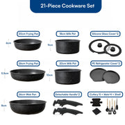 21 Pcs Maifan Stone Non-Stick Cookware Set