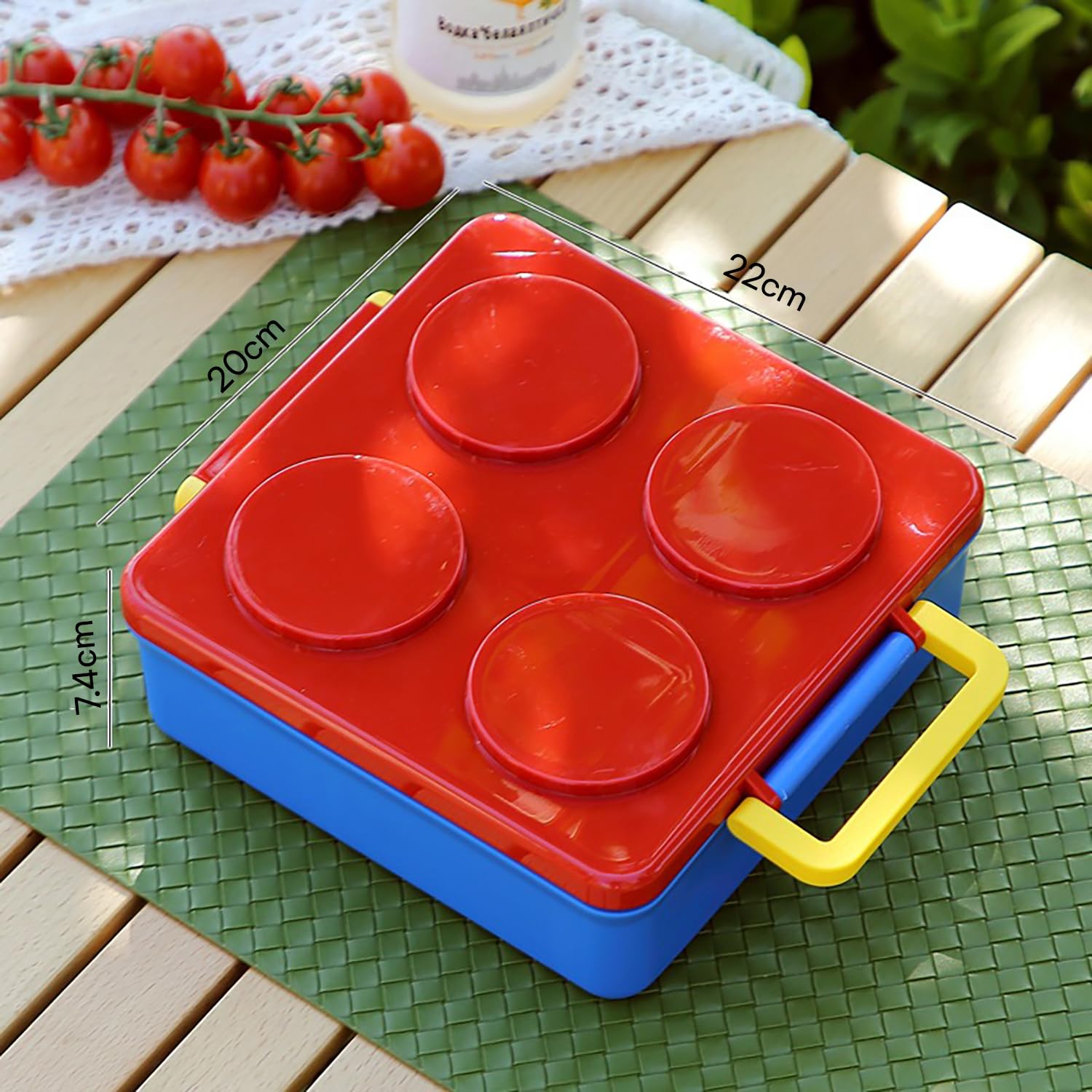 1800ml Building Block Bento Lunch Box with 300ml Bowl & 3 Compartments