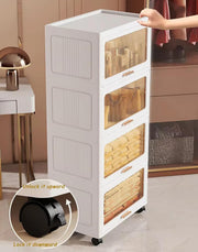 Foldable Storage Box ,Closet Organizers Plastic with doors and lids White 55 CM