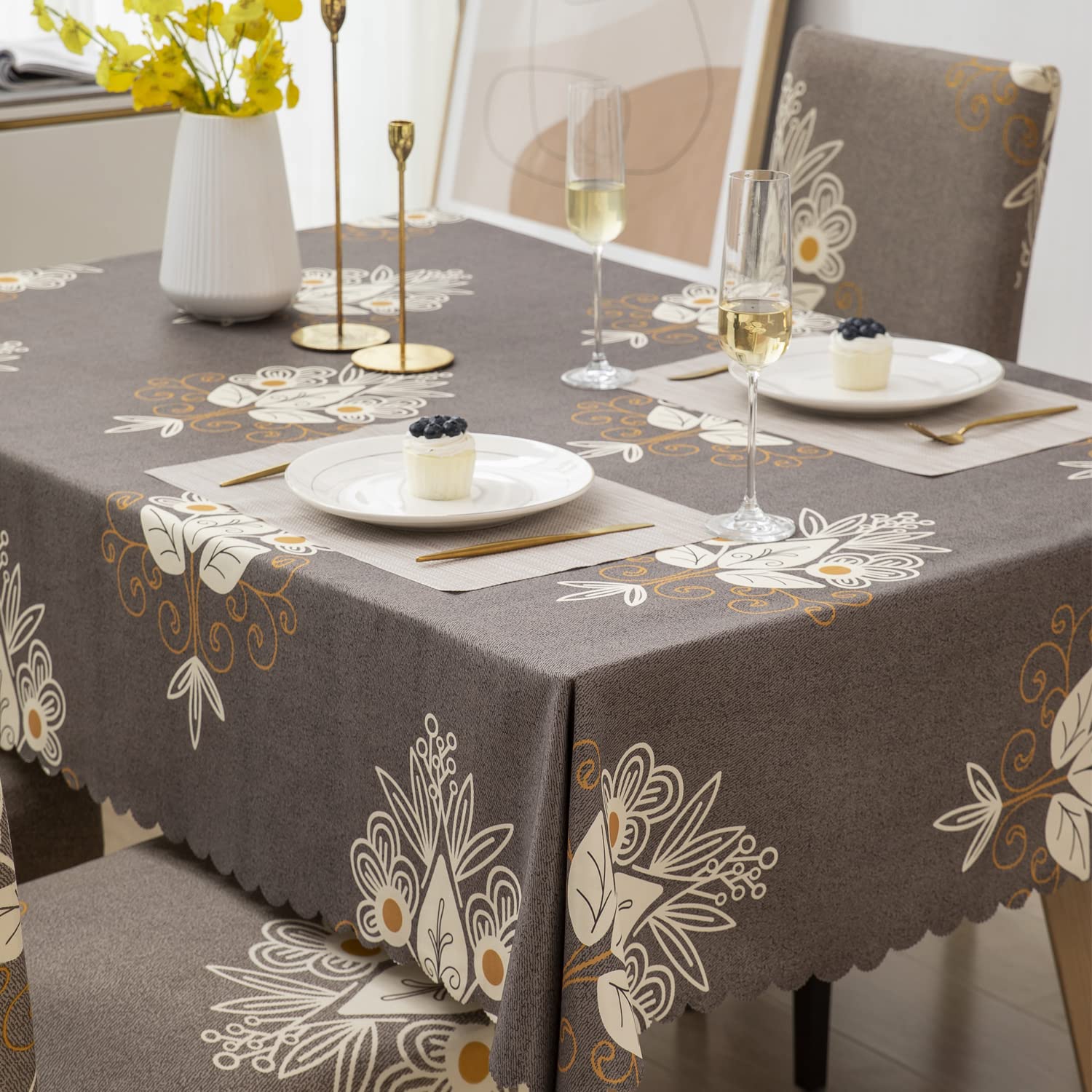 Dining Table Cover waterproof (140X180 CM, 1 Table Cover only)