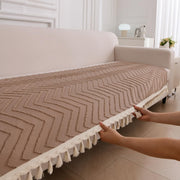 Zenith Luxury Chenille Sofa Mat - Champagne Chenille Fabric 1 Pc