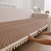 Zenith Luxury Chenille Sofa Mat - Champagne Chenille Fabric 1 Pc