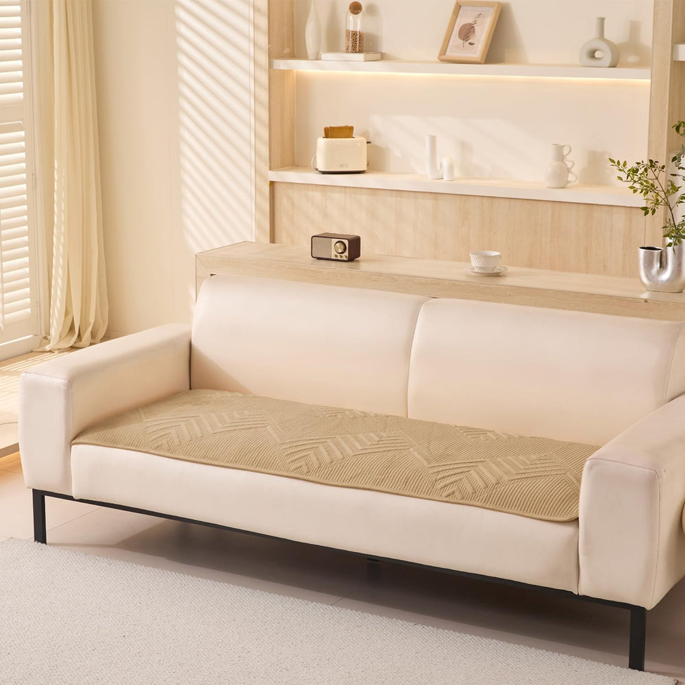 Sofa Covers Mat Velvet Herringbone Chenille Fabric (Brown)