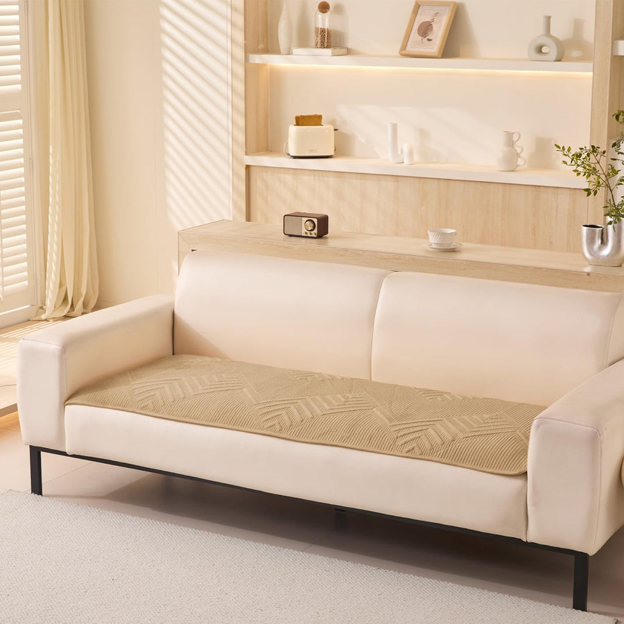 Sofa Covers Mat Velvet Herringbone Chenille Fabric (Brown)