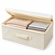Linen Storage Box with Zipper - Off-White