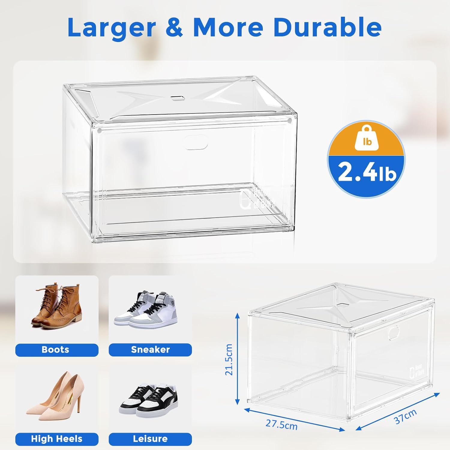 Shoe Storage Organizer Boxes White