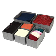 Set of 6 Foldable Storage Box Drawer Divider Organizer Basket Bins