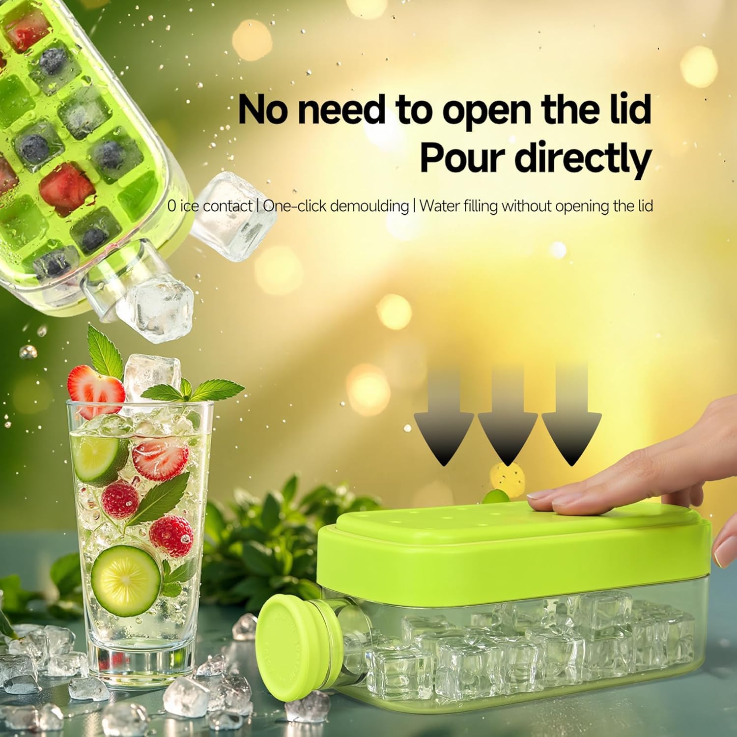 2-in-1 Ice Cube Bottle with Tray – Ice Maker & Water Bottle with Lid (800ml)