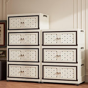 Multifunctional Folding Storage Box Cabinet with Doors and Wheels (65cm)