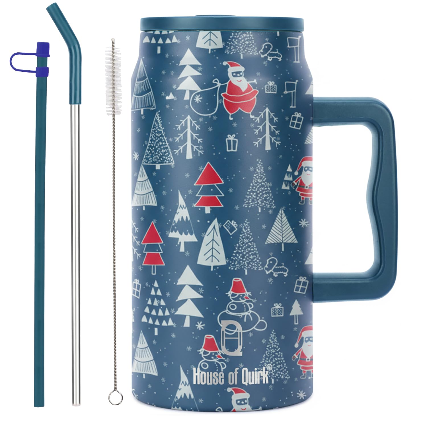 1500ML Mug Tumbler with Handle and Straw Lid (Printed)