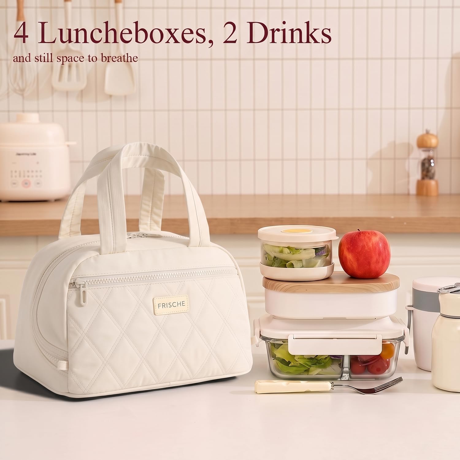 Insulated Lunch Bag Waterproof Satchel Lunch Tote with Zip