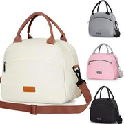 Insulated Lunch Bag for Women, Reusable Tote with Shoulder Strap