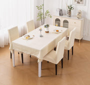 Stylish Jacquard Dining Chair Cover – 220 GSM (Beige)