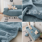 Universal Jacquard Fabric Sofa Cover- Light Blue