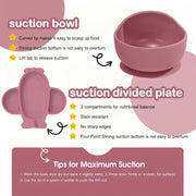 9 Pcs Silicone Feeding Set for Babies | Airplane Divided Plate