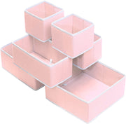 Set of 6 Foldable Storage Box Drawer Divider Organizer Basket Bins