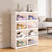 Foldable Shoe Rack | Space-Saving Shoe Organizer – White