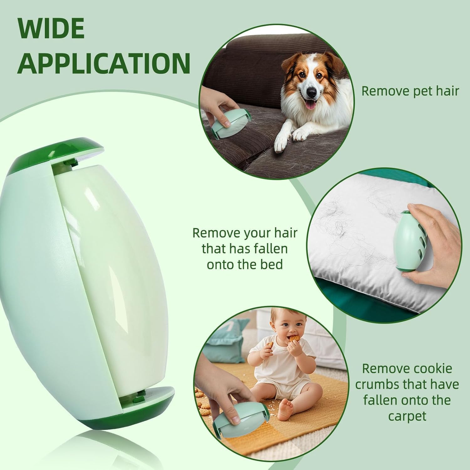 Reusable Mini Lint Roller – Washable Pet Hair Remover for Clothes & Travel