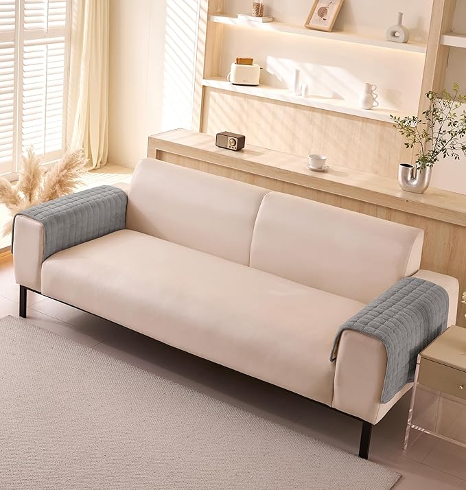 1/2/3/4 Seater Sofa Cover Velvet Check (Grey Checked)