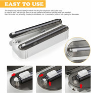 3-in-1 Magnetic Wrap Dispenser & Cutter Towel Organizer