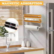 3-in-1 Magnetic Wrap Dispenser & Cutter Towel Organizer