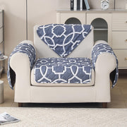 'Aura Petal Series' Quilted Sofa Mat Printed – Anti Slip (Octa Grey)
