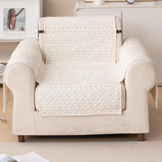 Quilted Printed Sofa Cover for Indian Sofa Set – Washable, Durable & Soft Fabric Protector (Sand Wave, One Seater)