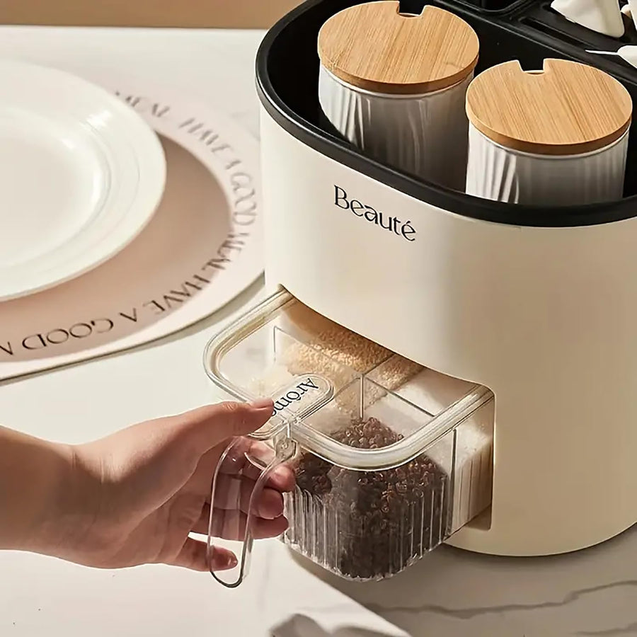 Multifunctional Kitchen Utensil Holder for Countertop Organizer (Beige)