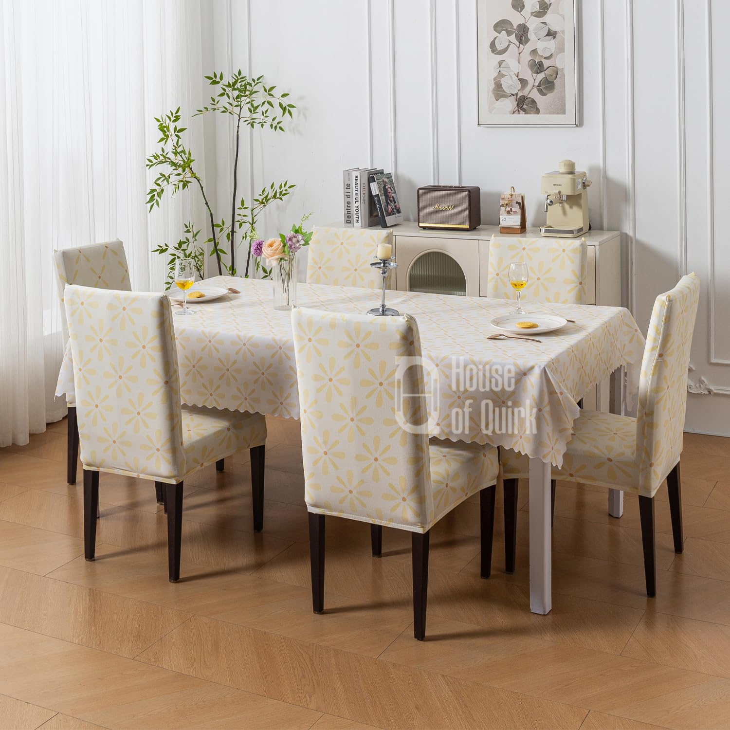 Dining Table Cover Waterproof (1 Table Cover + 6 Chair Cover)