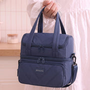 14L Double Decker Insulated Lunch Bag with Cup Holder