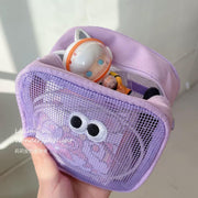 Cute Eye Mesh Cosmetic Bags-Purple