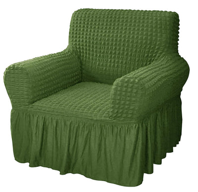 Bubble Frill Couch Cover-Green