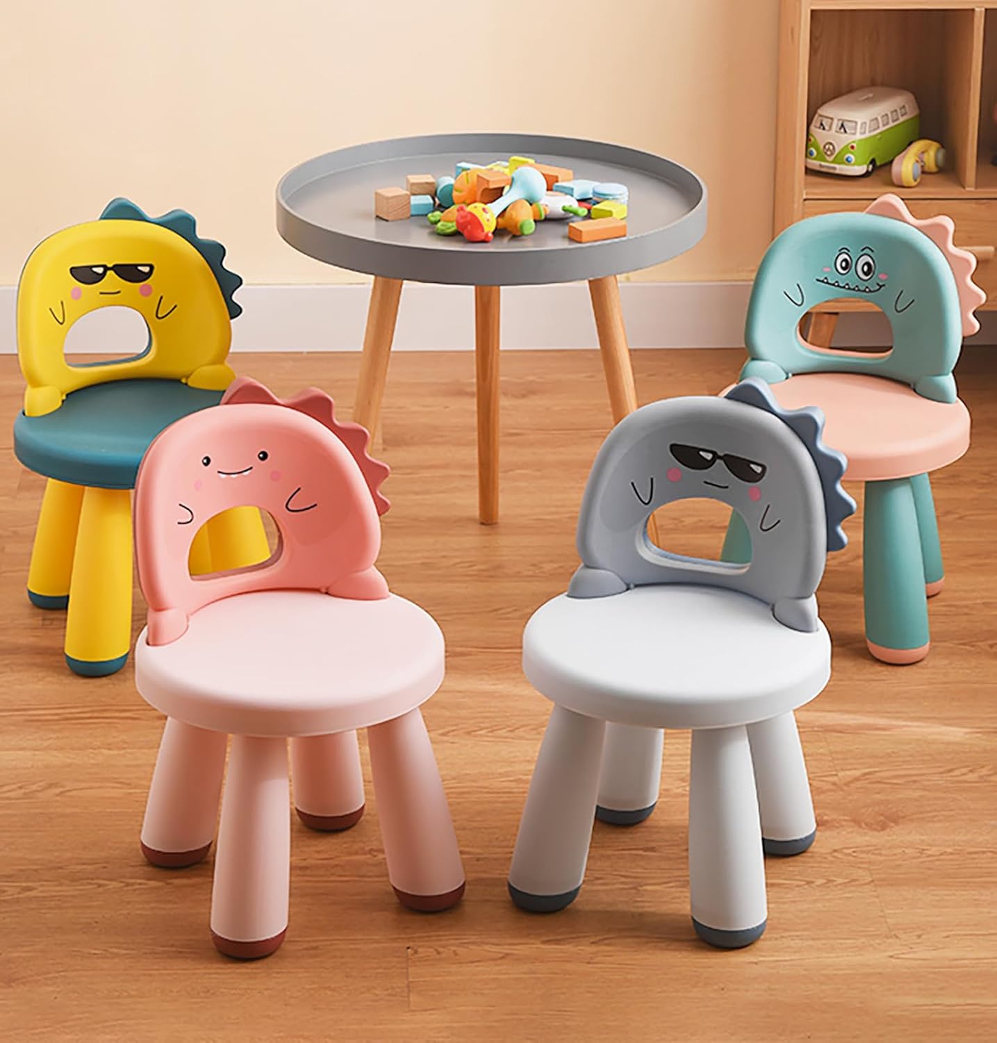 Detachable Baby Chair, Adjustable Backrest, Compact Chair & Stool for Toddlers