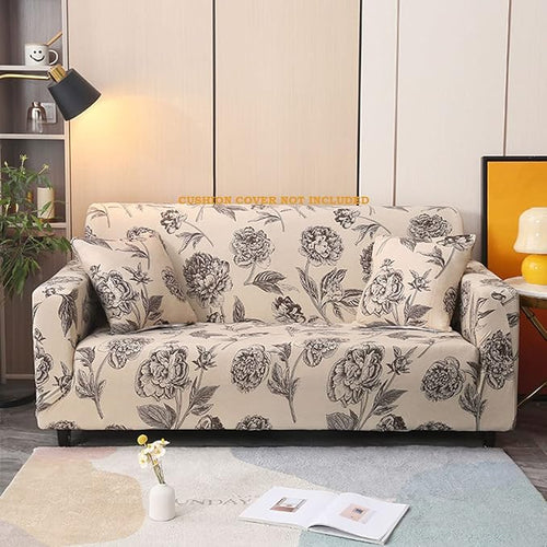 Universal Sofa Cover 140 GSM Sofa (Cream Brown Flower)