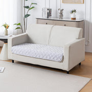Printed Quilted Sofa Cover for 1/2/3/4 Seater Anti-Slip- Grey Canvas
