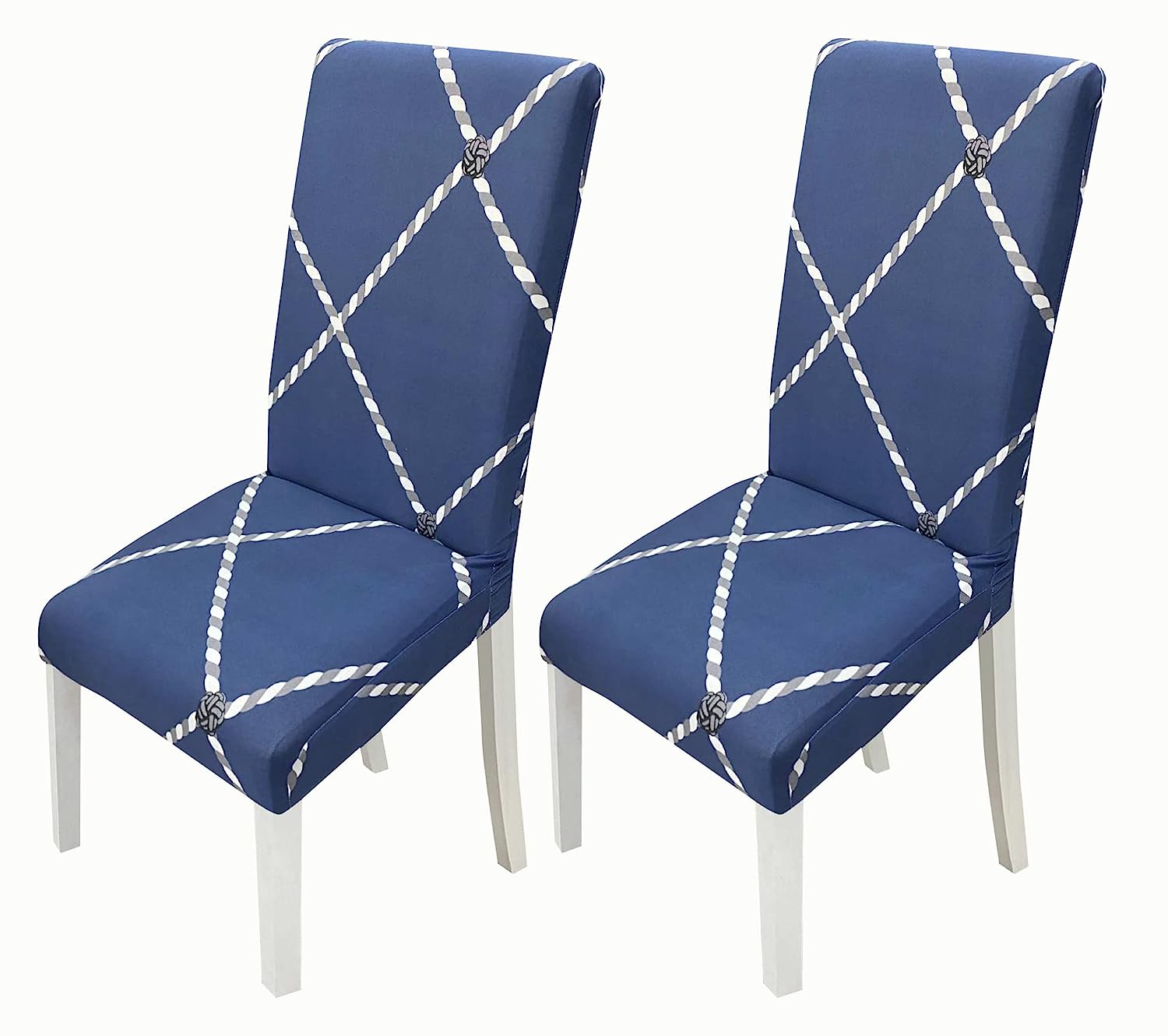 Printed Chair Cover-(Blue Rope)